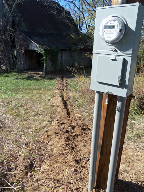 Trenched wire Service to Barn