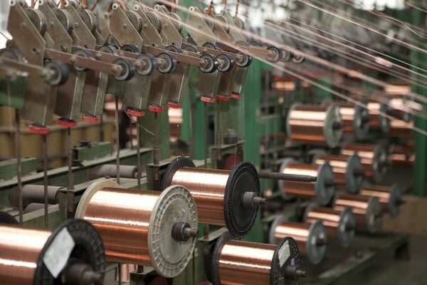 bare copper wire spools